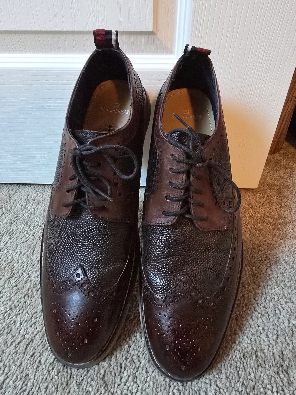 Ben Sherman Men's Brown Two-Tone Leather Wingtip Oxfords